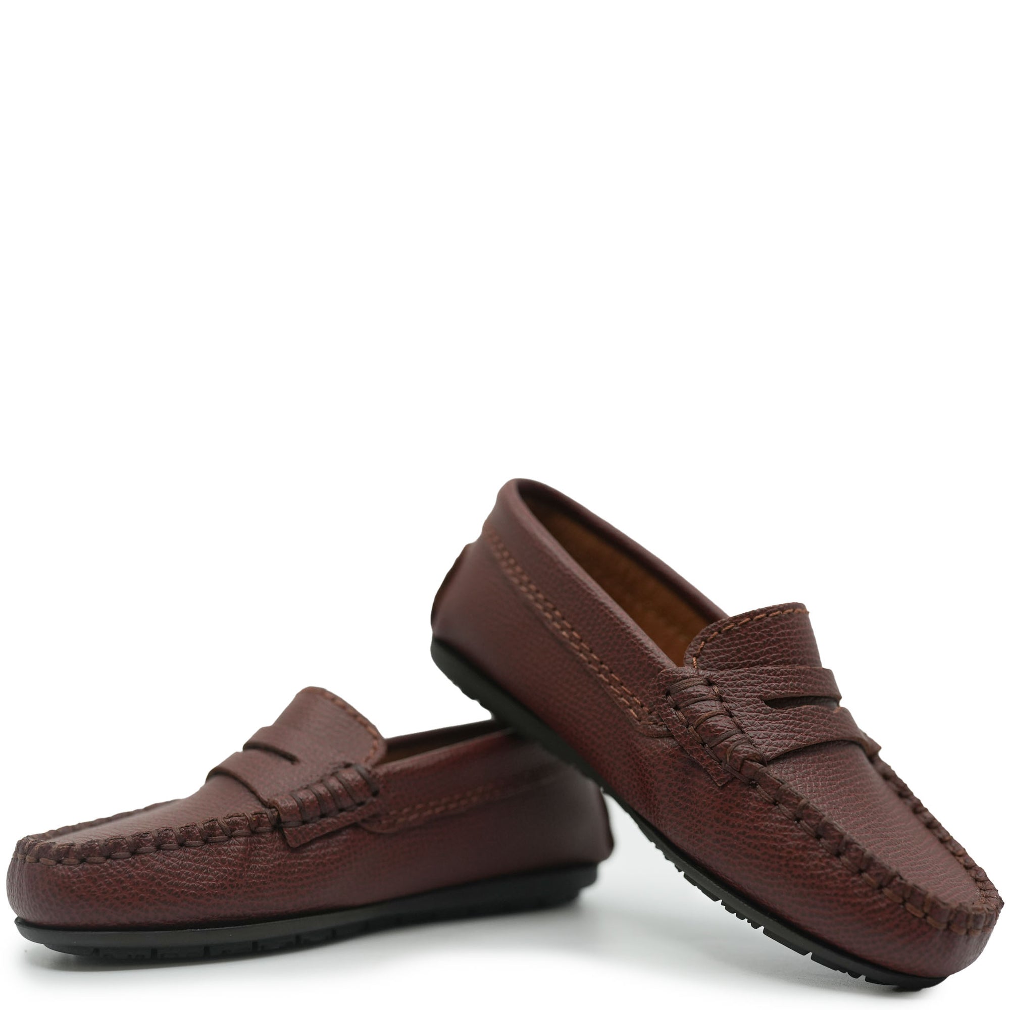 Atlanta Mocassin Rust Grainy Penny Loafer-Tassel Children Shoes