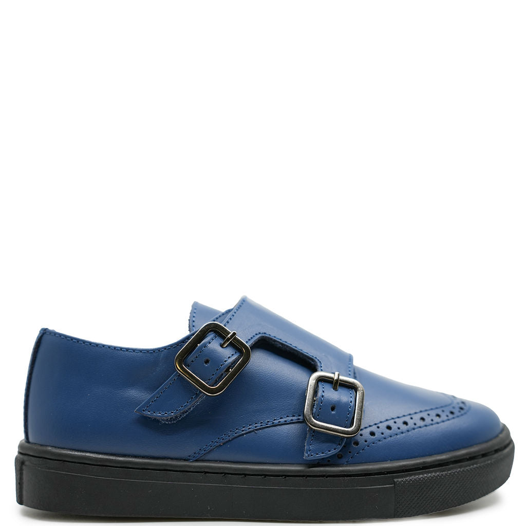 Blublonc Ocean Blue Wingtip Dress Sneaker-Tassel Children Shoes