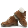 Manuela Luggage and Fur Lace Up Bootie-Tassel Children Shoes