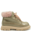 Rondinella Taupe Patent and Pink Shearling Bootie-Tassel Children Shoes