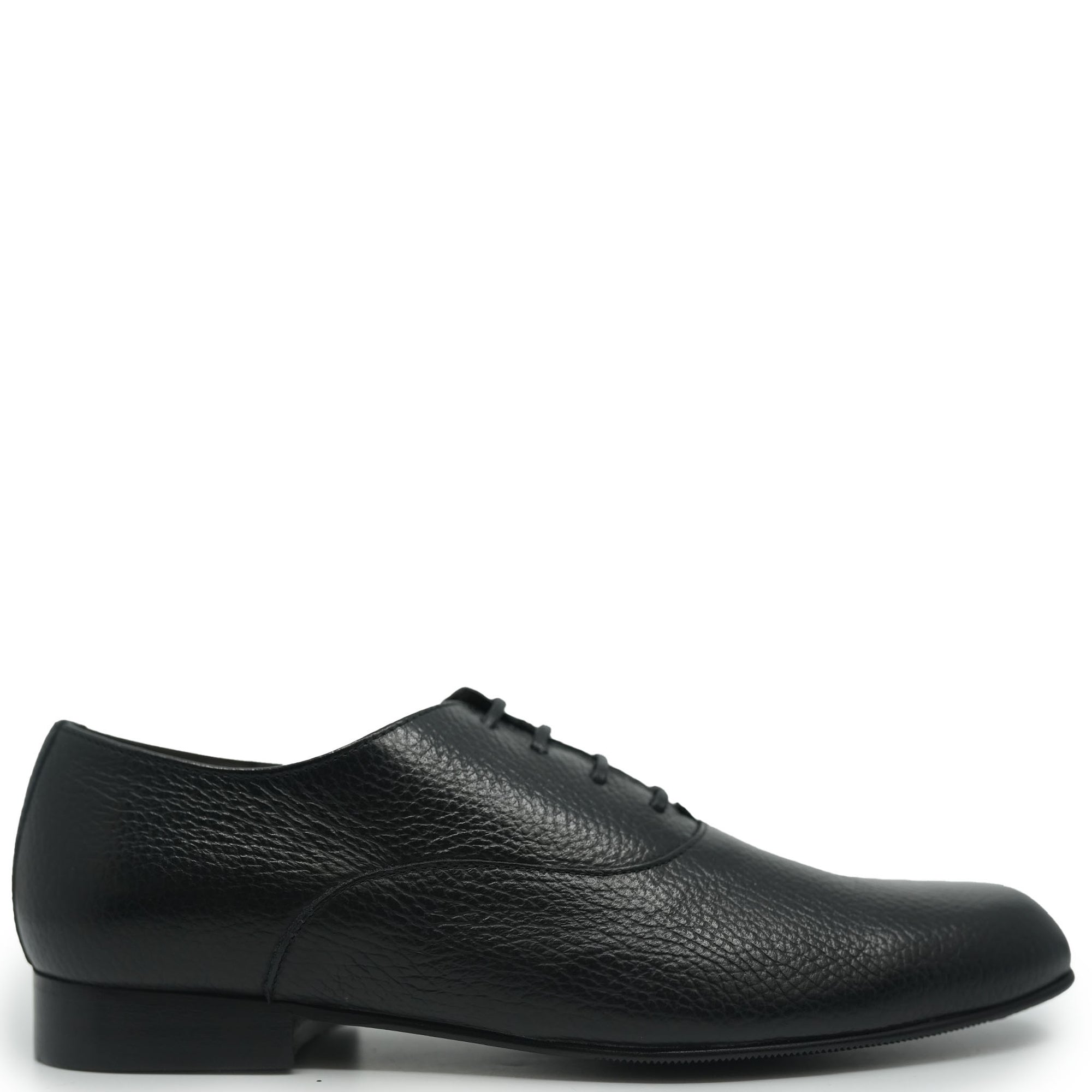 Atlanta Mocassin Black Pebbled Lace Up Shoe-Tassel Children Shoes