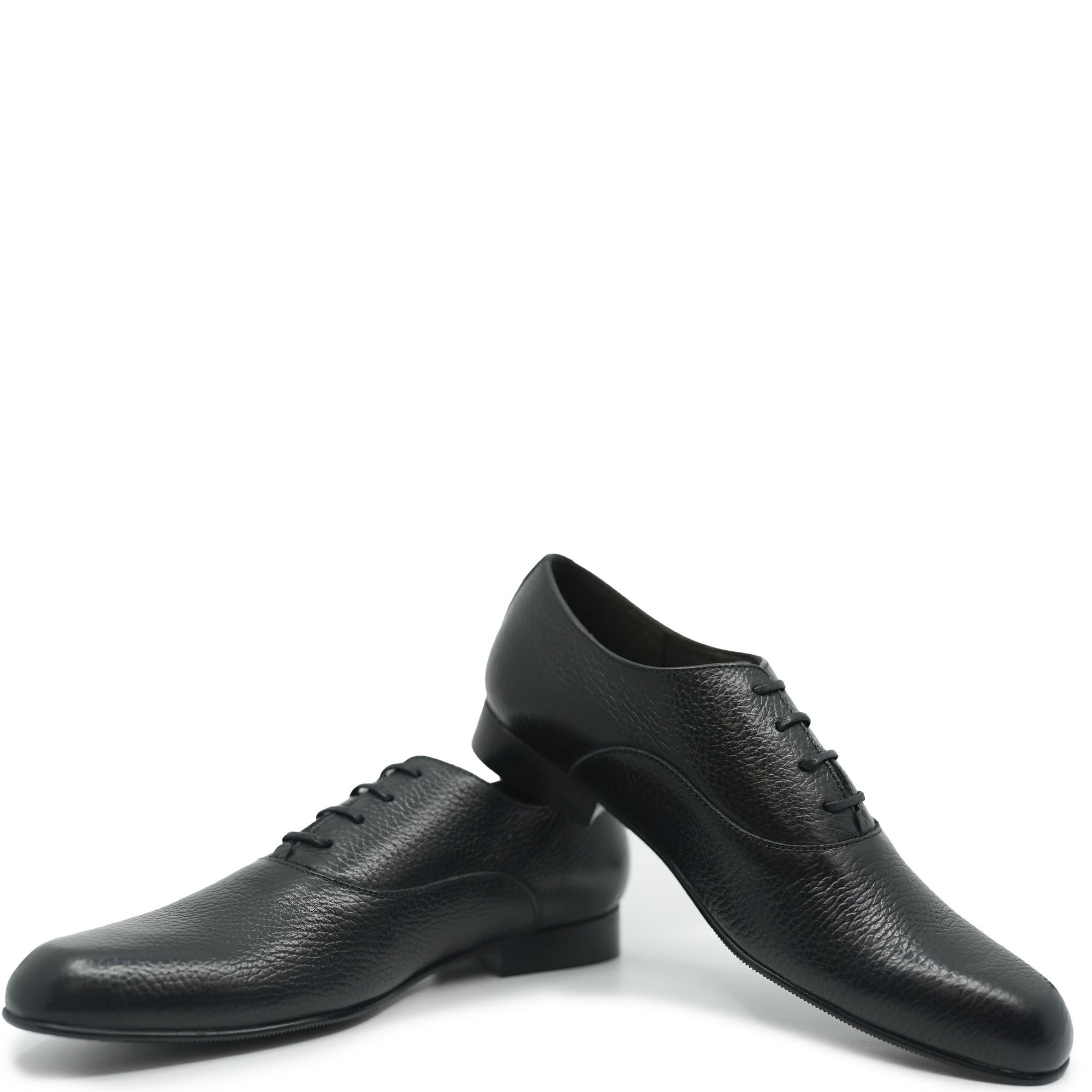 Atlanta Mocassin Black Pebbled Lace Up Shoe-Tassel Children Shoes