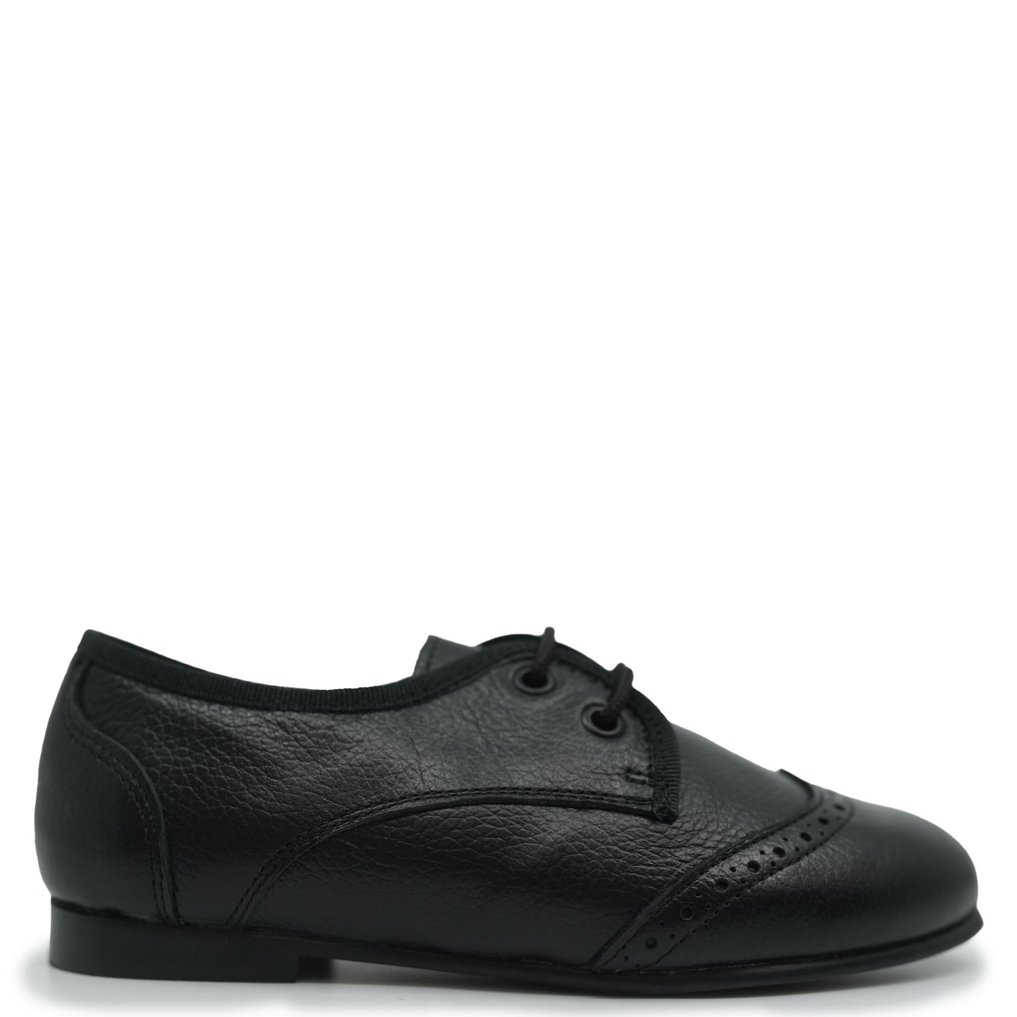 LMDI Black Leather Wingtip Oxford-Tassel Children Shoes