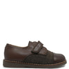 Beberlis Brown Leather and Linen Velcro Shoe-Tassel Children Shoes