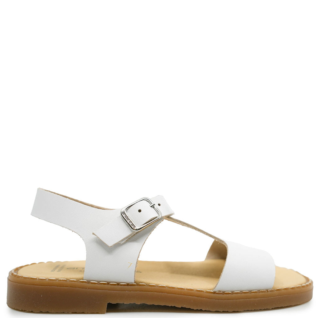 Andanines White and Navy Perf Sandal-Tassel Children Shoes