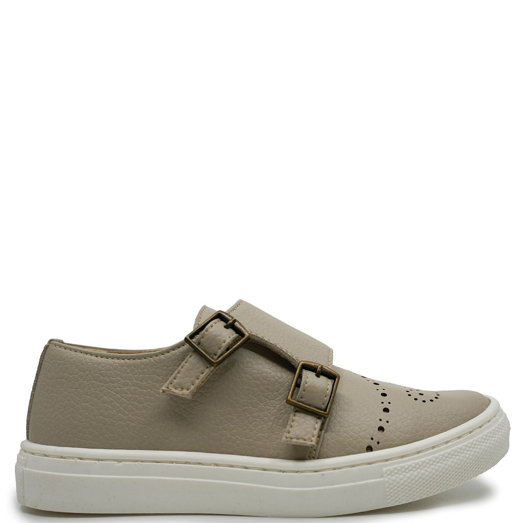 Andanines Stone Taupe Perf Dress Sneaker-Tassel Children Shoes