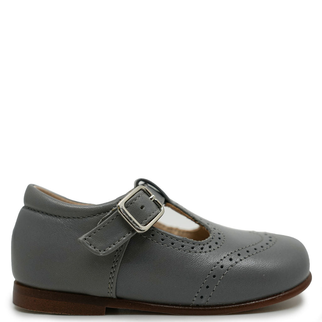Beberlis Slate Wingtip T-Strap Baby Shoe-Tassel Children Shoes