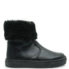 Atlanta Mocassin Black Fur Cuff Bootie-Tassel Children Shoes