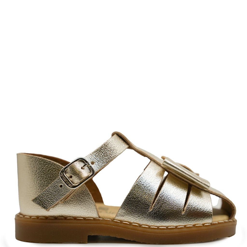 Andanines Champagne Bow Baby Sandal-Tassel Children Shoes