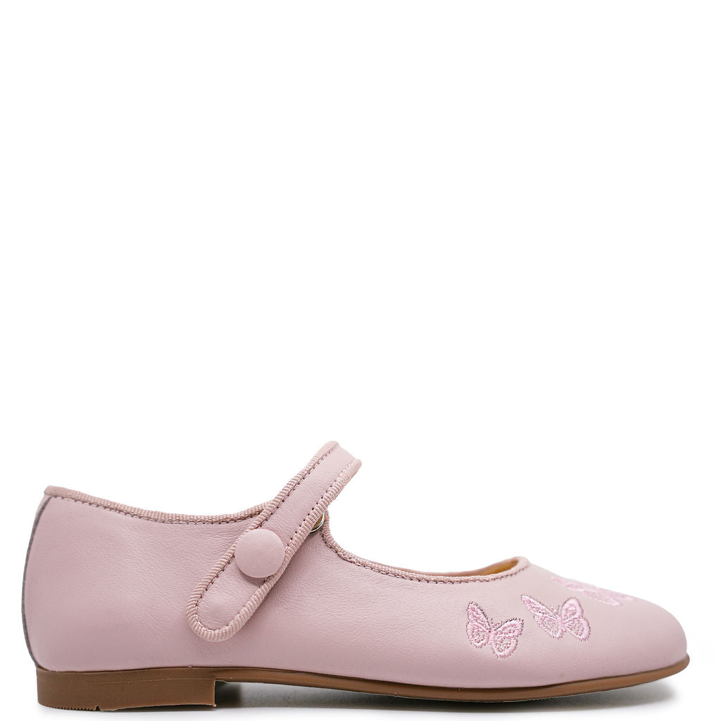 Andanines Baby Pink Butterfly Mary Jane-Tassel Children Shoes