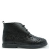 Blublonc Black Pebbled Wingtip Dress Boot-Tassel Children Shoes