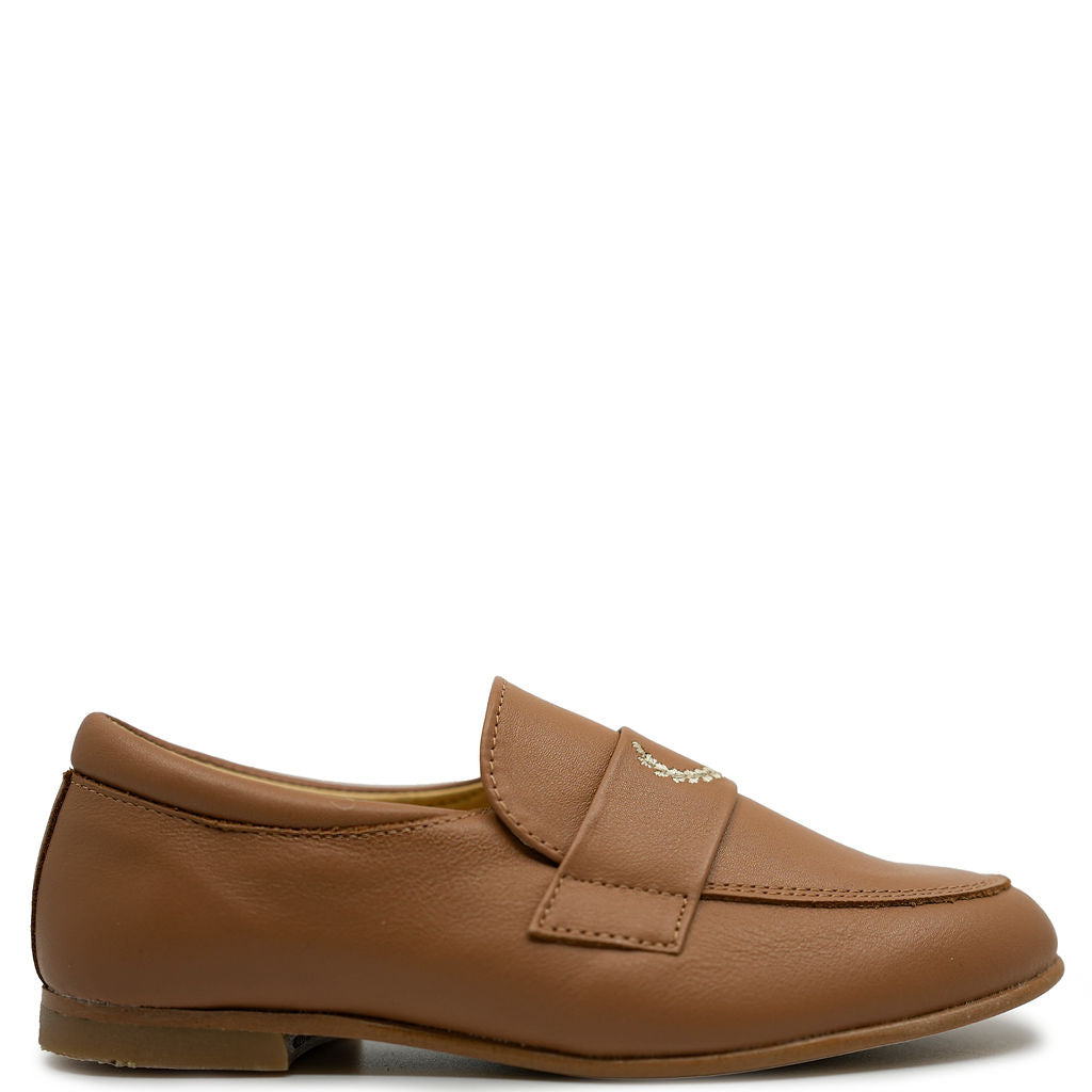Andanines Camel Crest Smoking Loafer-Tassel Children Shoes