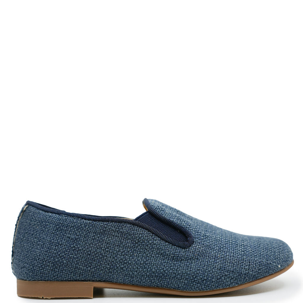 Andanines Jean Canvas Smoking Loafer-Tassel Children Shoes