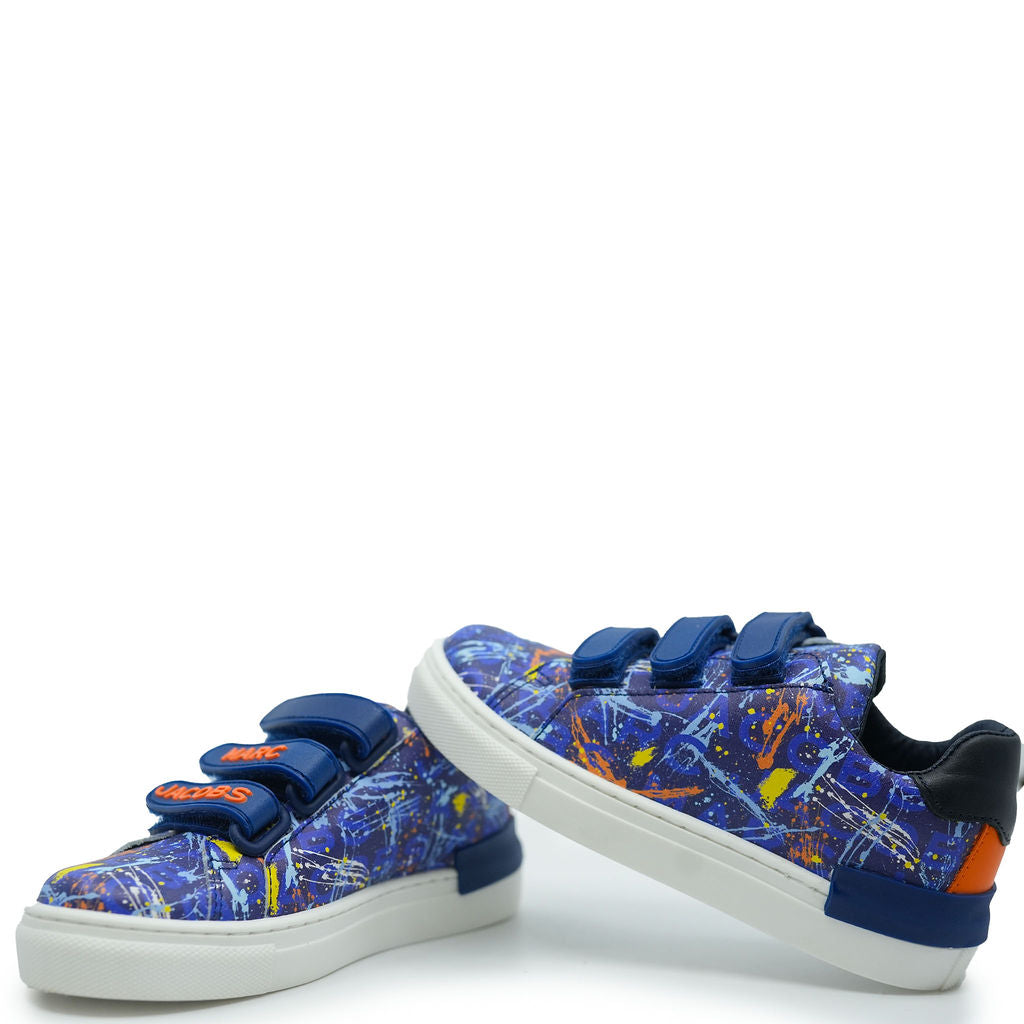 Marc Jacobs Blue Printed Velcro Sneaker-Tassel Children Shoes