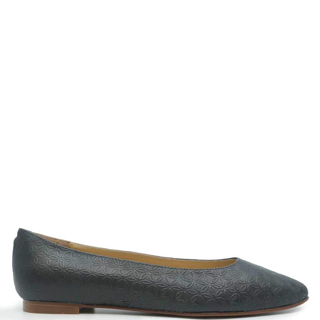 LMDI Dark Gray Stamped Pointed Flat-Tassel Children Shoes
