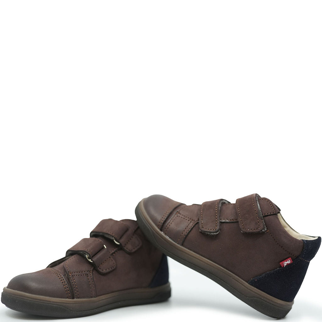 Emel Brown and Navy Nubuck Baby Sneaker-Tassel Children Shoes