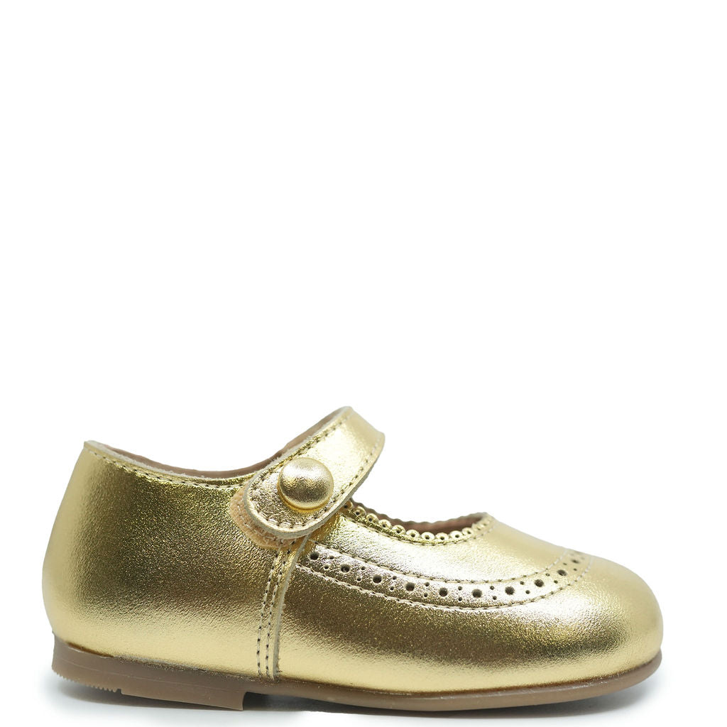 Confetti Metallic Gold Baby Mary Jane-Tassel Children Shoes