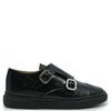 Blublonc Black Florentic Captoe Dress Sneaker-Tassel Children Shoes