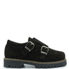 Blublonc Dark Brown Suede Double Monk Wingtip Shoe-Tassel Children Shoes