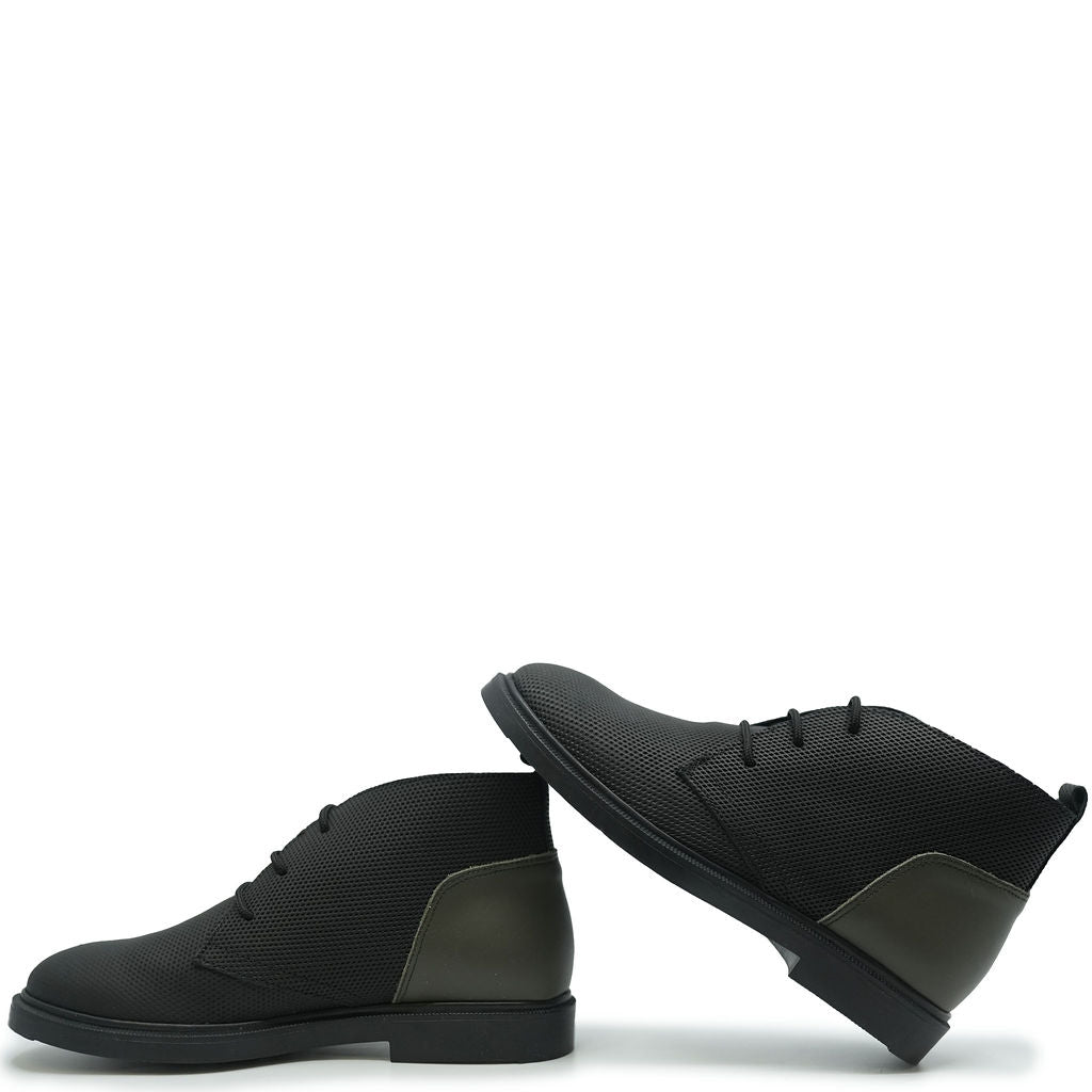 Blublonc Black and Hunter Textured Rubber Boot-Tassel Children Shoes