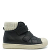 Emel Black Knit Cuff Velcro Baby Sneaker-Tassel Children Shoes