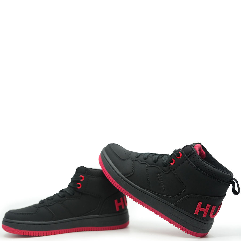 Hugo Boss Mini Me Black Hi Top Sneaker-Tassel Children Shoes