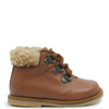 Blublonc Brown and Shearling Cuff Baby Bootie-Tassel Children Shoes