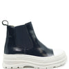 Blublonc Navy Patent Leather Slip On Sneaker Boot-Tassel Children Shoes