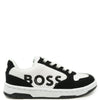 Hugo Boss Black and White Logo Sneaker-Tassel Children Shoes