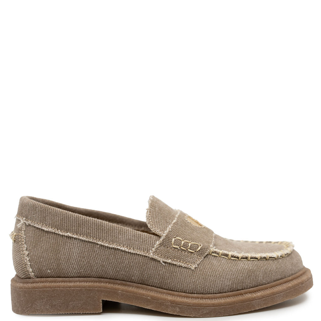 Blublonc Toasted Twill Heart Penny Loafer-Tassel Children Shoes