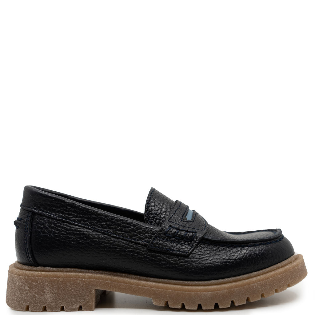 Blublonc Marine Pebbled Chunky Penny Loafer-Tassel Children Shoes