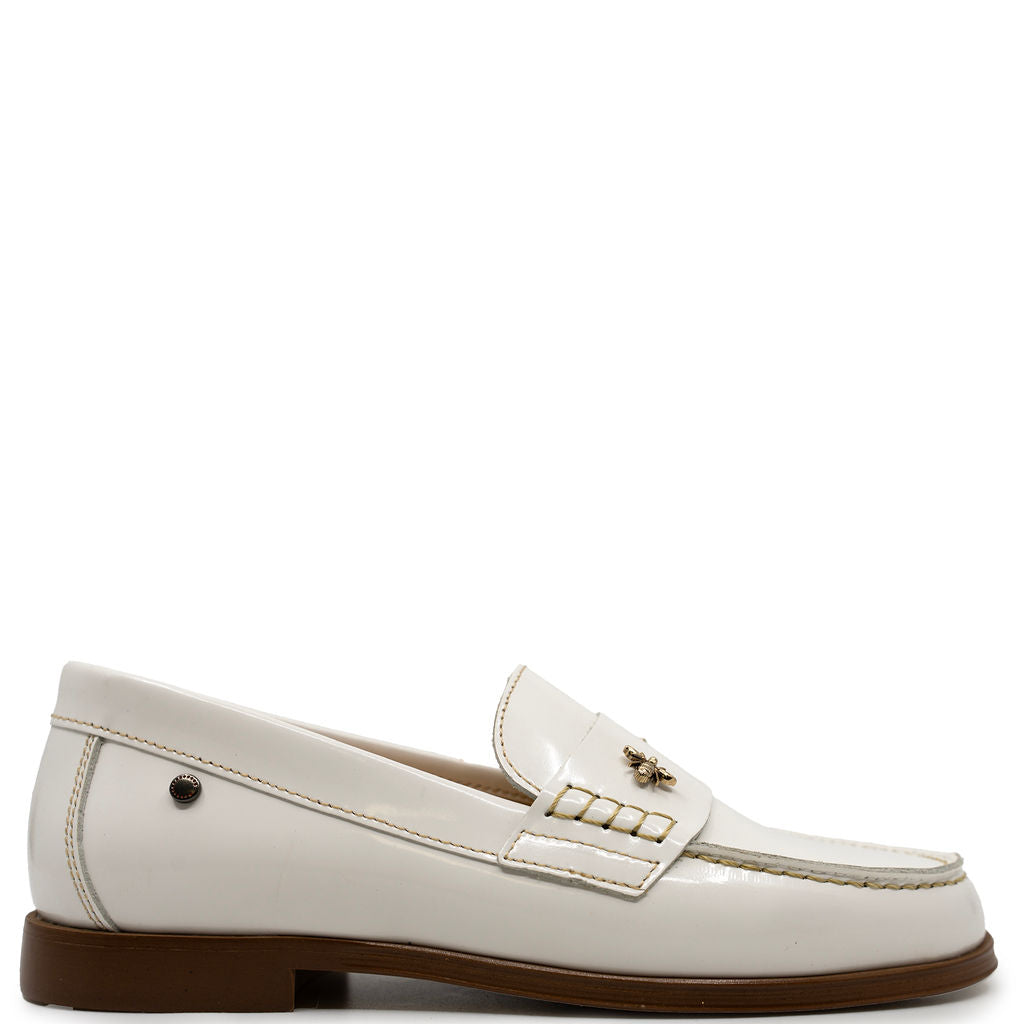 Confetti White Florentic Bee Penny Loafer-Tassel Children Shoes