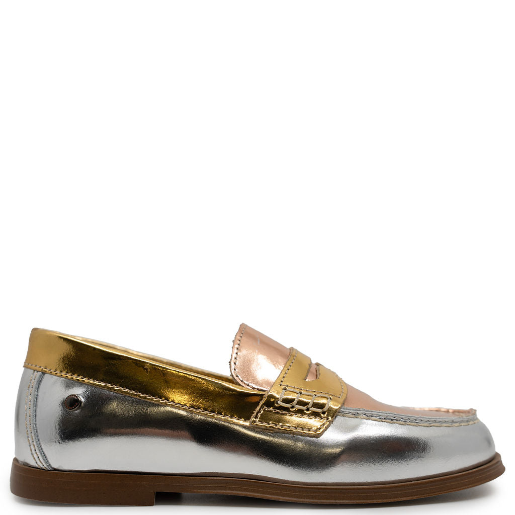 Confetti Multi Mirror Penny Loafer-Tassel Children Shoes