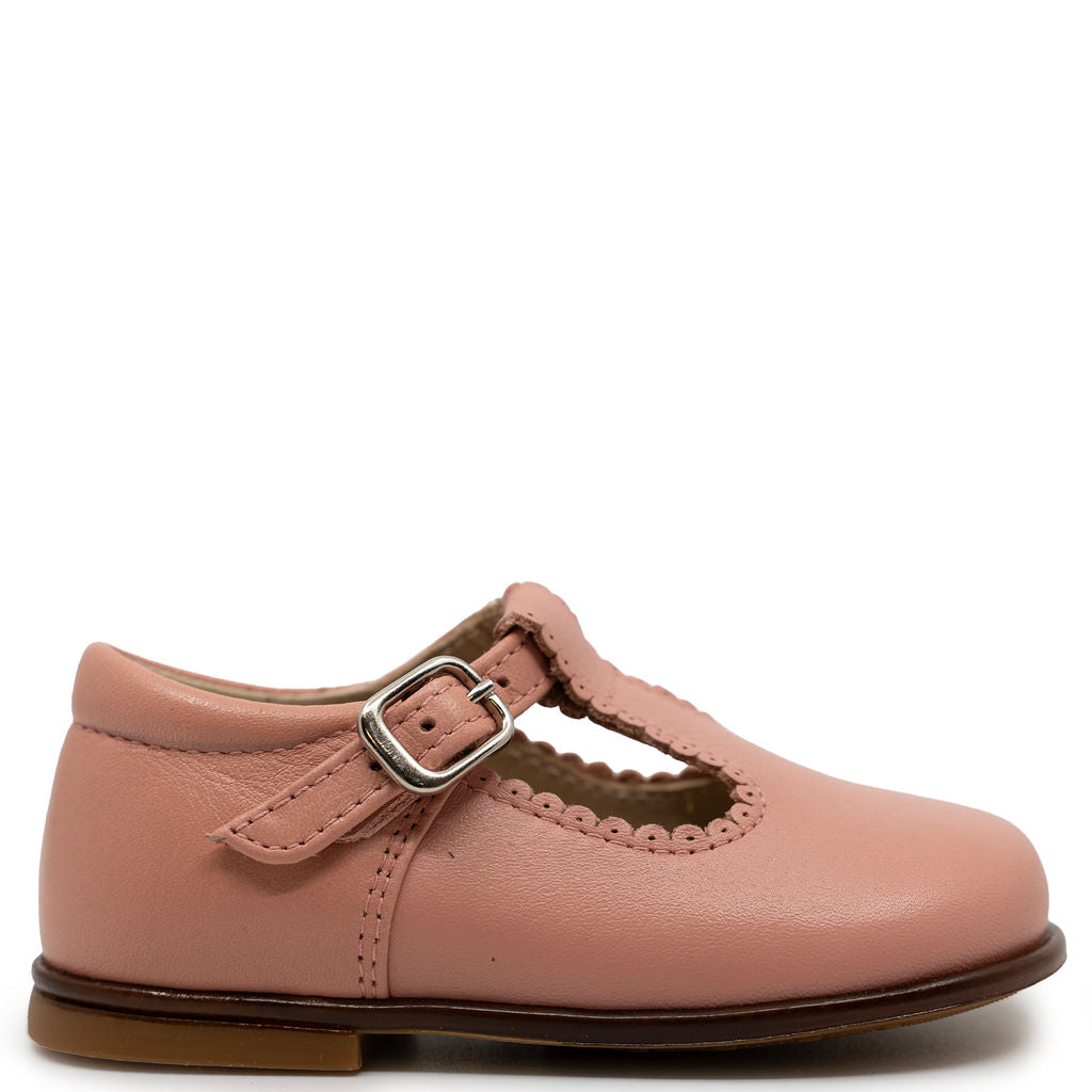 Beberlis Coral Scalloped T-Strap Baby Shoe-Tassel Children Shoes