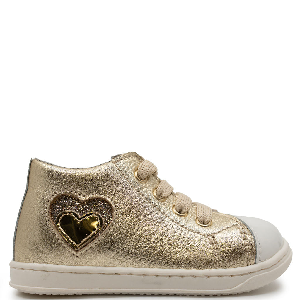Beberlis Gold Heart Baby Lace Sneaker-Tassel Children Shoes