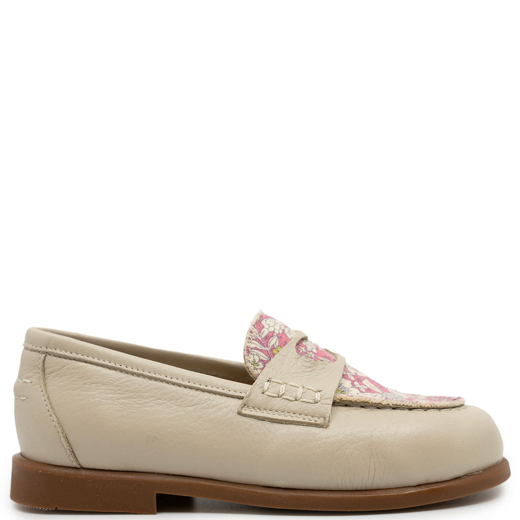 LMDI Cream Liberty Print Butterfly Penny Loafer-Tassel Children Shoes