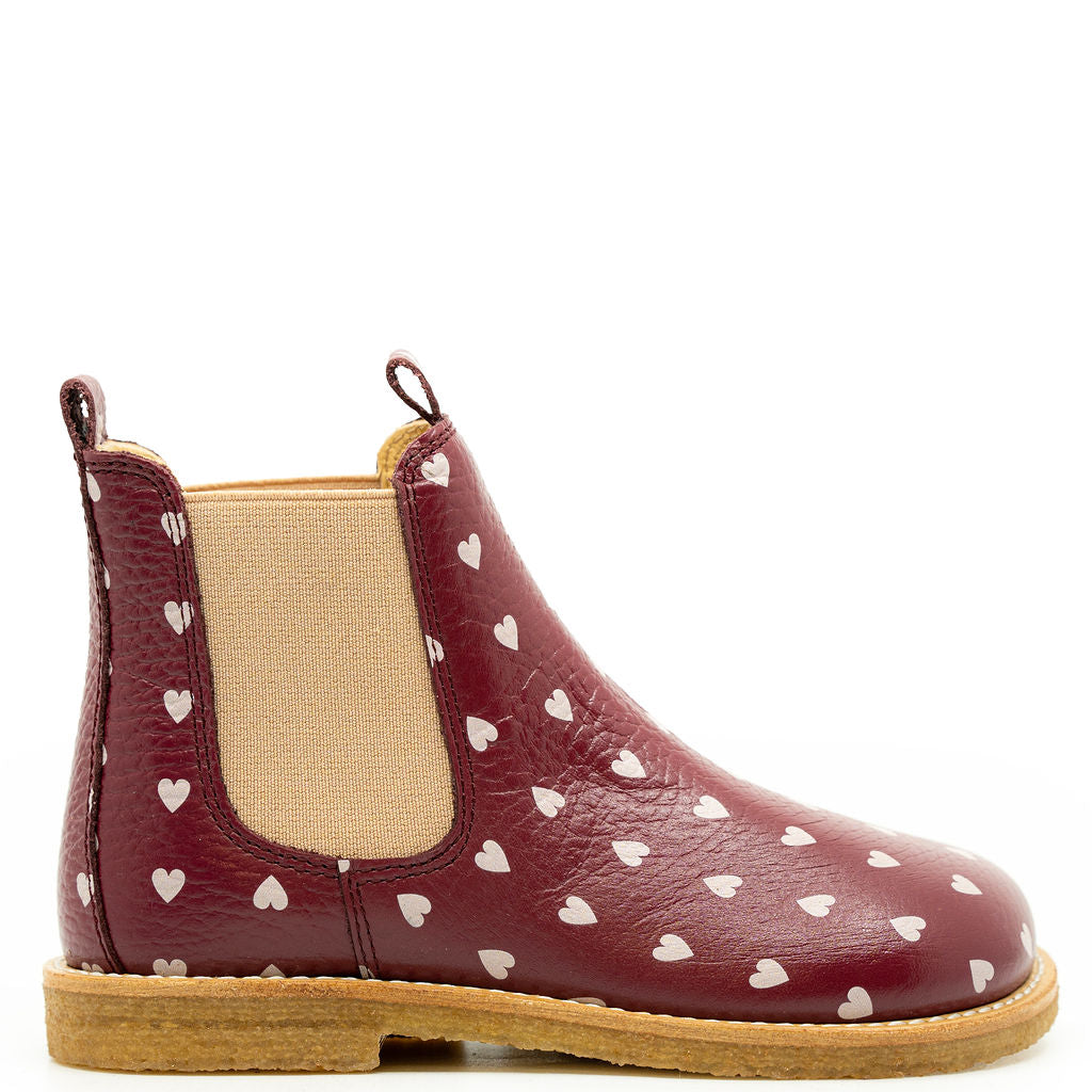 Angulus Berry Heart Elastic Boot-Tassel Children Shoes