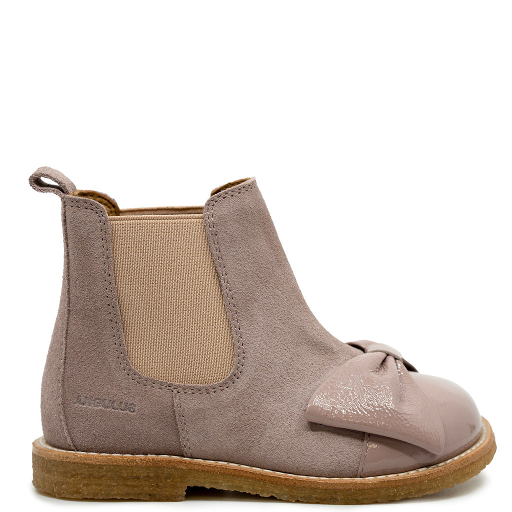Angulus Rose Suede Bow Bootie-Tassel Children Shoes