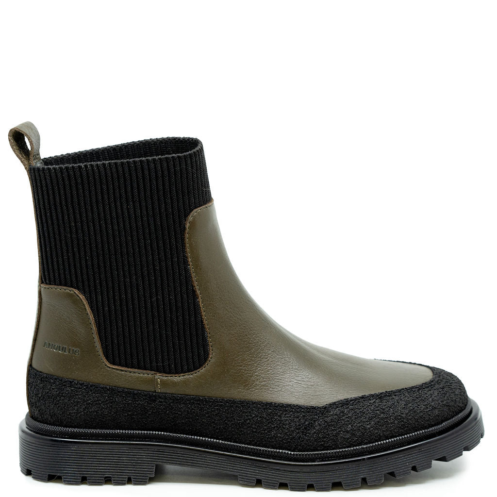 Angulus Olive Elastic Boot-Tassel Children Shoes