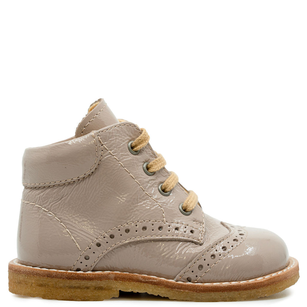 Angulus Almond Patent Wingtip Baby Bootie-Tassel Children Shoes