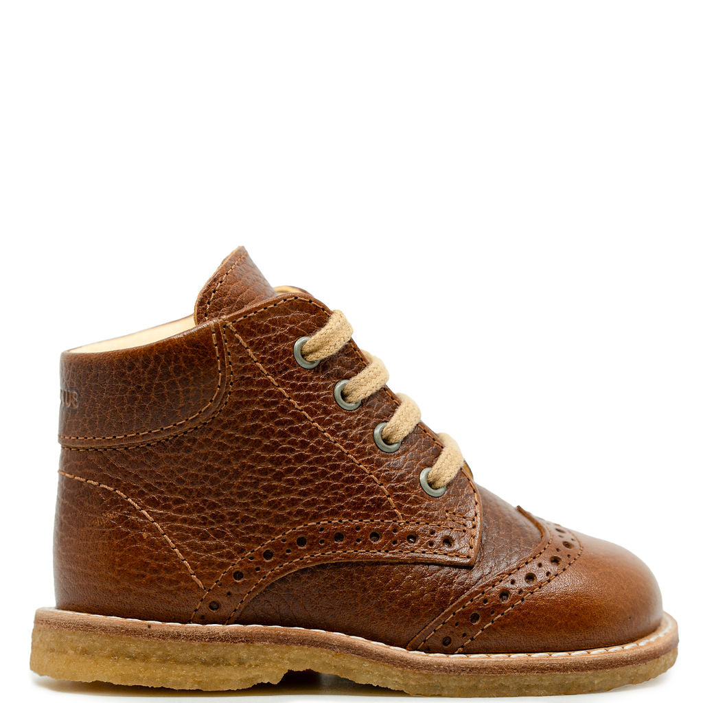 Angulus Cognac Wingtip Baby Bootie-Tassel Children Shoes