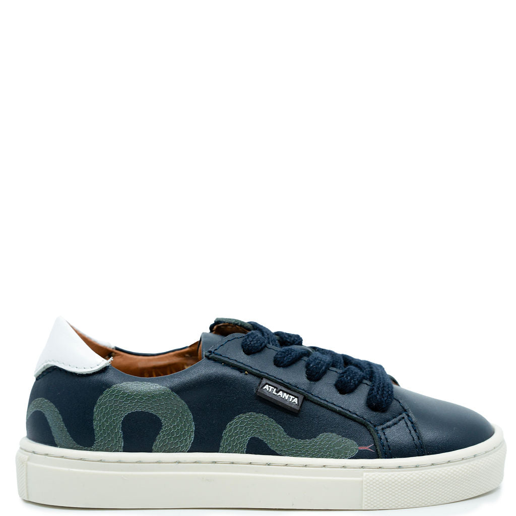 Atlanta Mocassin Navy Snake Sneaker-Tassel Children Shoes