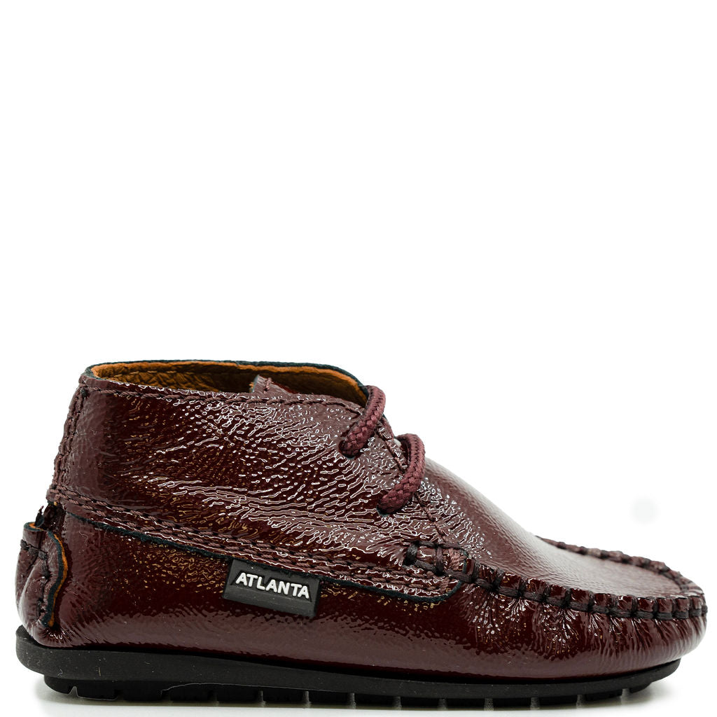 Atlanta Mocassin Burgundy Patent Baby Shoe-Tassel Children Shoes