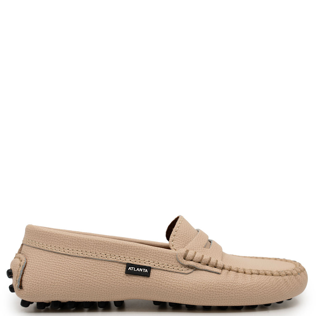 Atlanta Mocassin Natural Textured Driver-Tassel Children Shoes