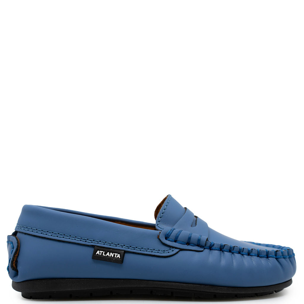 Atlanta Mocassin Cobalt Blue Rubber Penny Loafer-Tassel Children Shoes