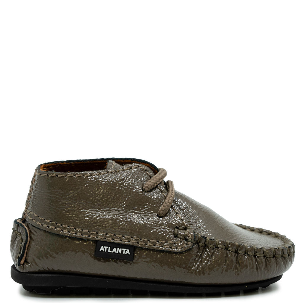 Atlanta Mocassin Taupe Patent Baby Shoe-Tassel Children Shoes