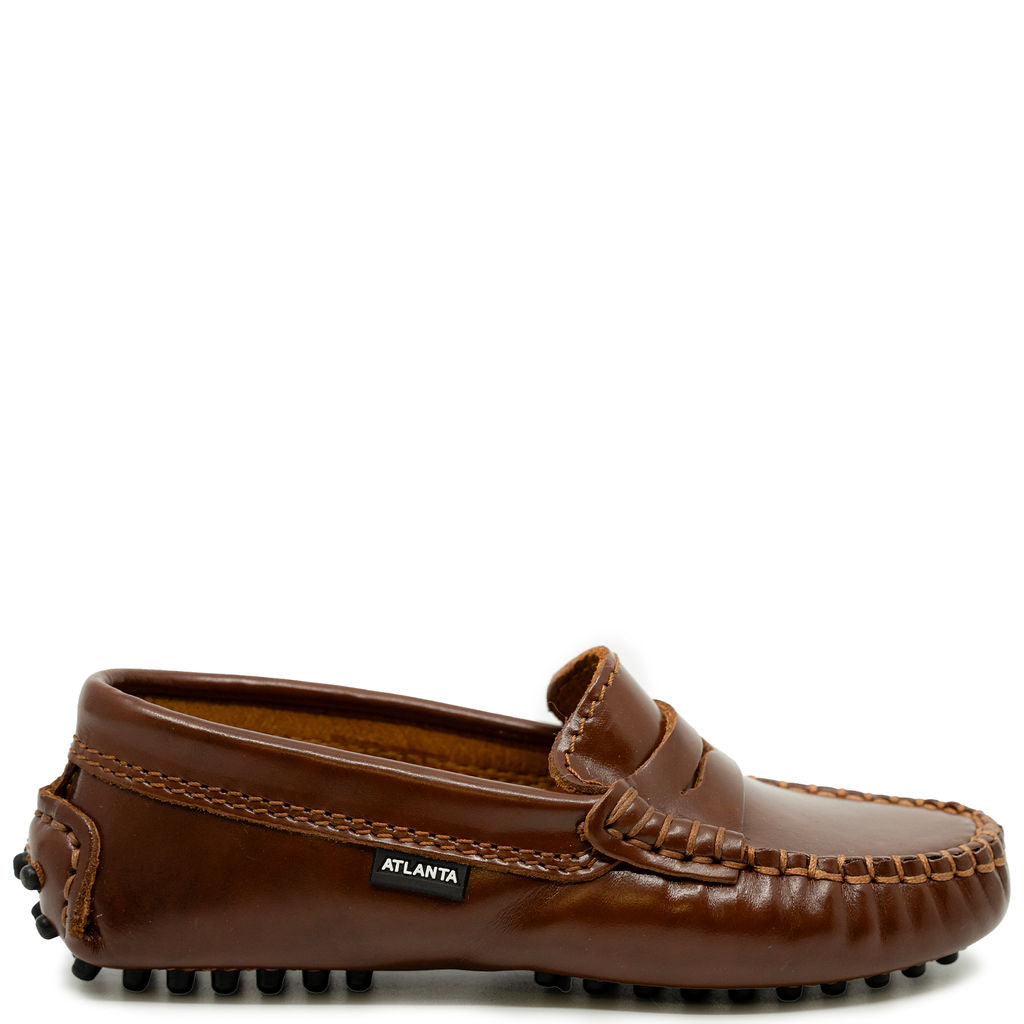 Atlanta Mocassin Camel Stitch Driving Loafer-Tassel Children Shoes