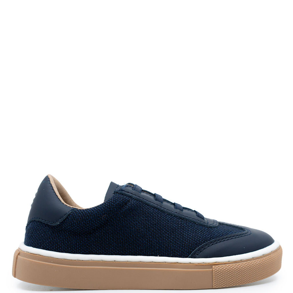 Porte Navy Linen Rubber Elastic Sneaker-Tassel Children Shoes