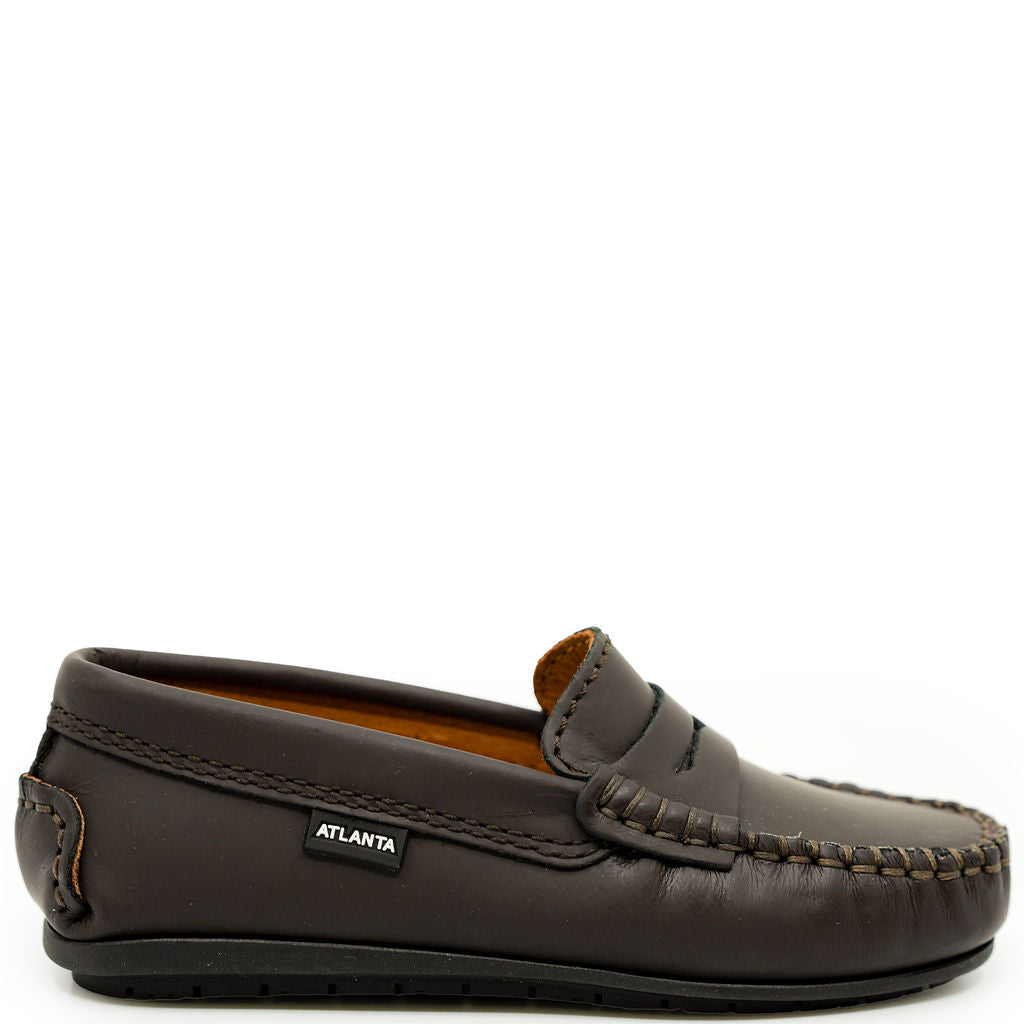 Atlanta Mocassin Brown Rubber Penny Loafer-Tassel Children Shoes