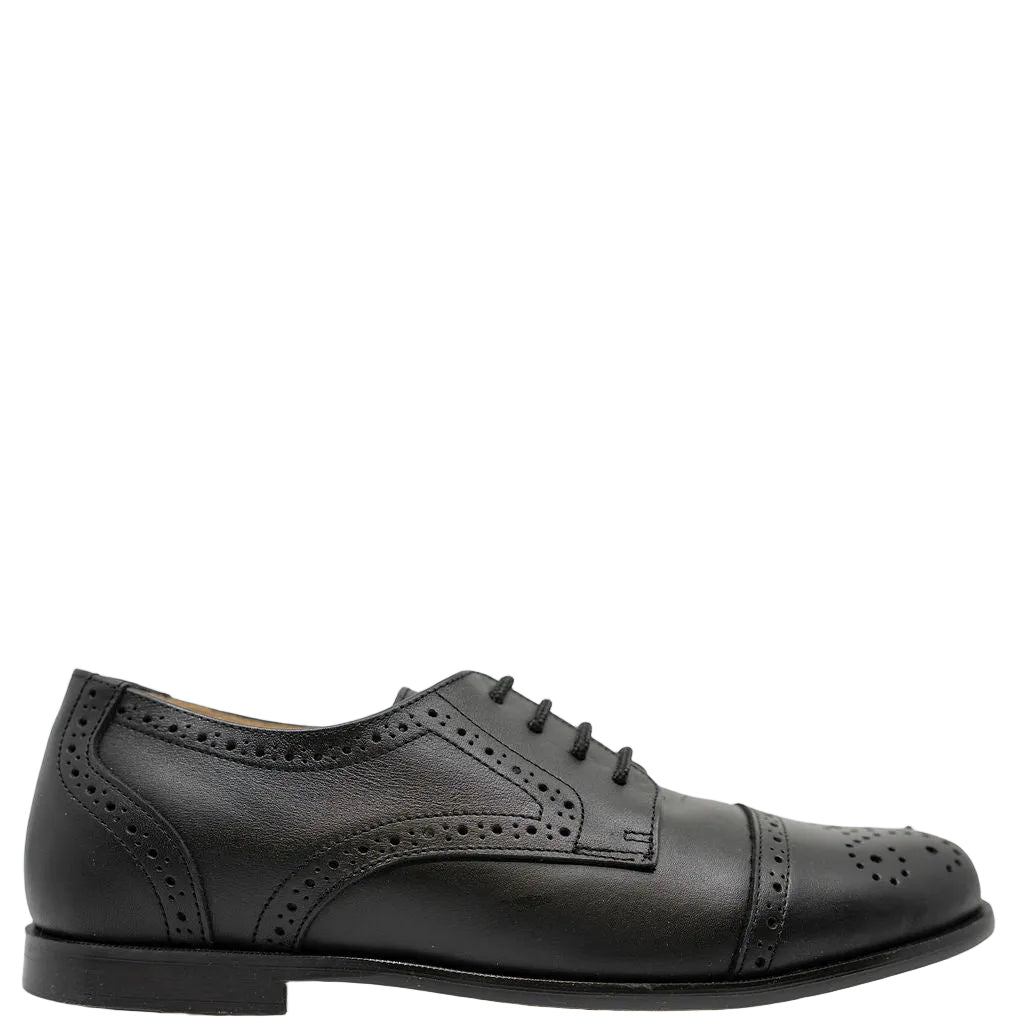 Spain+Co Black Captoe Perf Dress Shoe-Tassel Children Shoes